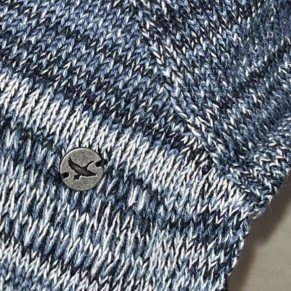 Eddie Bauer Knit Cardigan Wmns Large Blue Cotton Sweater Open Drape Knit Striped - Picture 8 of 13
